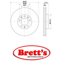 RN1861V DISC ROTOR NiBK JNBK NIBK FRONT FOR CITROEN C4 Picasso  Front Axle Rotor/Drum Apr 14~ 1.20 L  B78 EB2DTS Pos:Left/Right