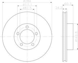 DR076 Front Brake Disc ROTOR DAIMLER C32764 DAIMLER JLM727 DAIMLER JLM728 JAGUAR C32763E JAGUAR C32764E JAGUAR C41942 JAGUAR CAC2647 JAGUAR CAC7842 JAGUAR JJLM776 JAGUAR JLM776V