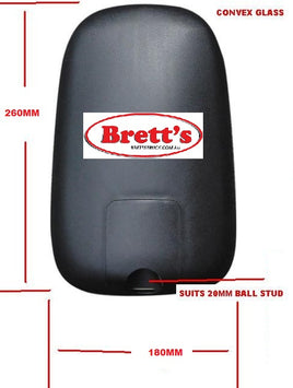 RH4015 MIRROR 11" X 7" 290MM X 175MM CONVEX PIVOT BOTTOM MOUNT IMPORT CANTERS MITSUBISHI FUSO FE FB300 FB308 UNIVERSAL